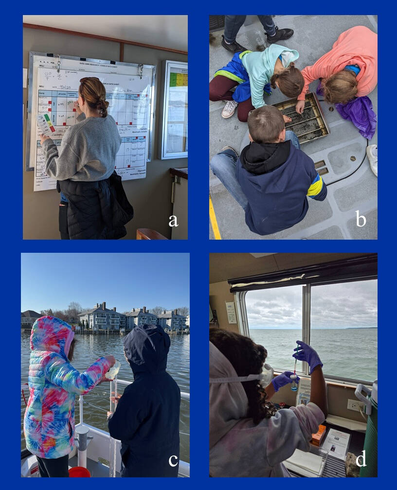 Scenes from aquatic science cruises on GVSU's research vessels